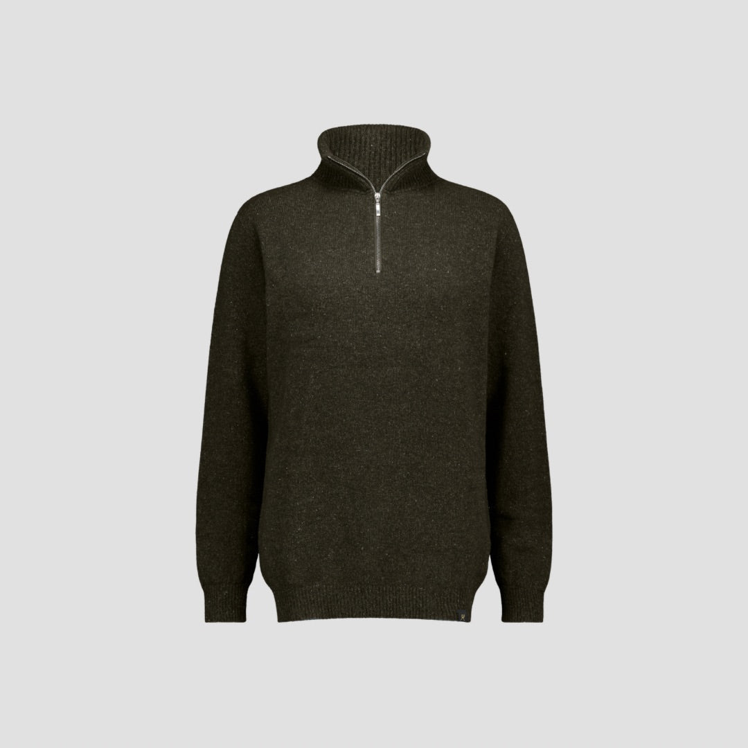 Men's Merino & Hemp Quarter-Zip Sweater - Charcoal - Hemprino