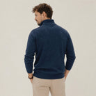 Men's Merino & Hemp Quarter-Zip Sweater - Navy - Hemprino