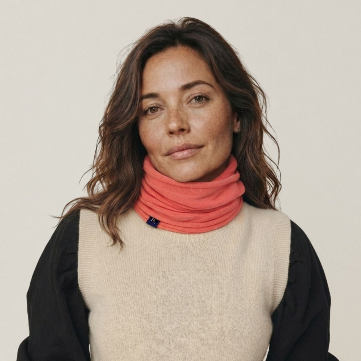 Merino & Hemp Neckwarmer - Coral - Hemprino