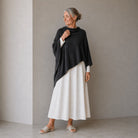 Merino & Hemp Wrap Poncho - Charcoal - Hemprino