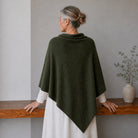 Merino & Hemp Wrap Poncho - Kea Green - Hemprino