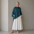 Merino & Hemp Wrap Poncho - Teal - Hemprino