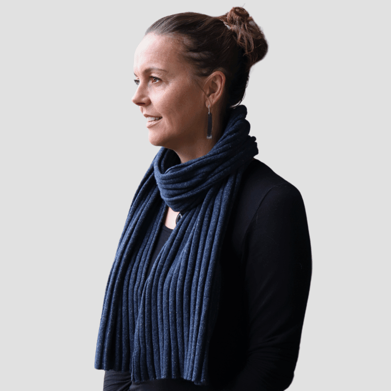 Rib-knit Scarf - Navy (Seconds) - Hemprino
