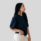 Women's Merino & Hemp Knit Tee - Navy - Hemprino