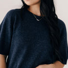 Women's Merino & Hemp Knit Tee - Navy - Hemprino