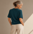 Women's Merino & Hemp Knit Tee - Teal - Hemprino