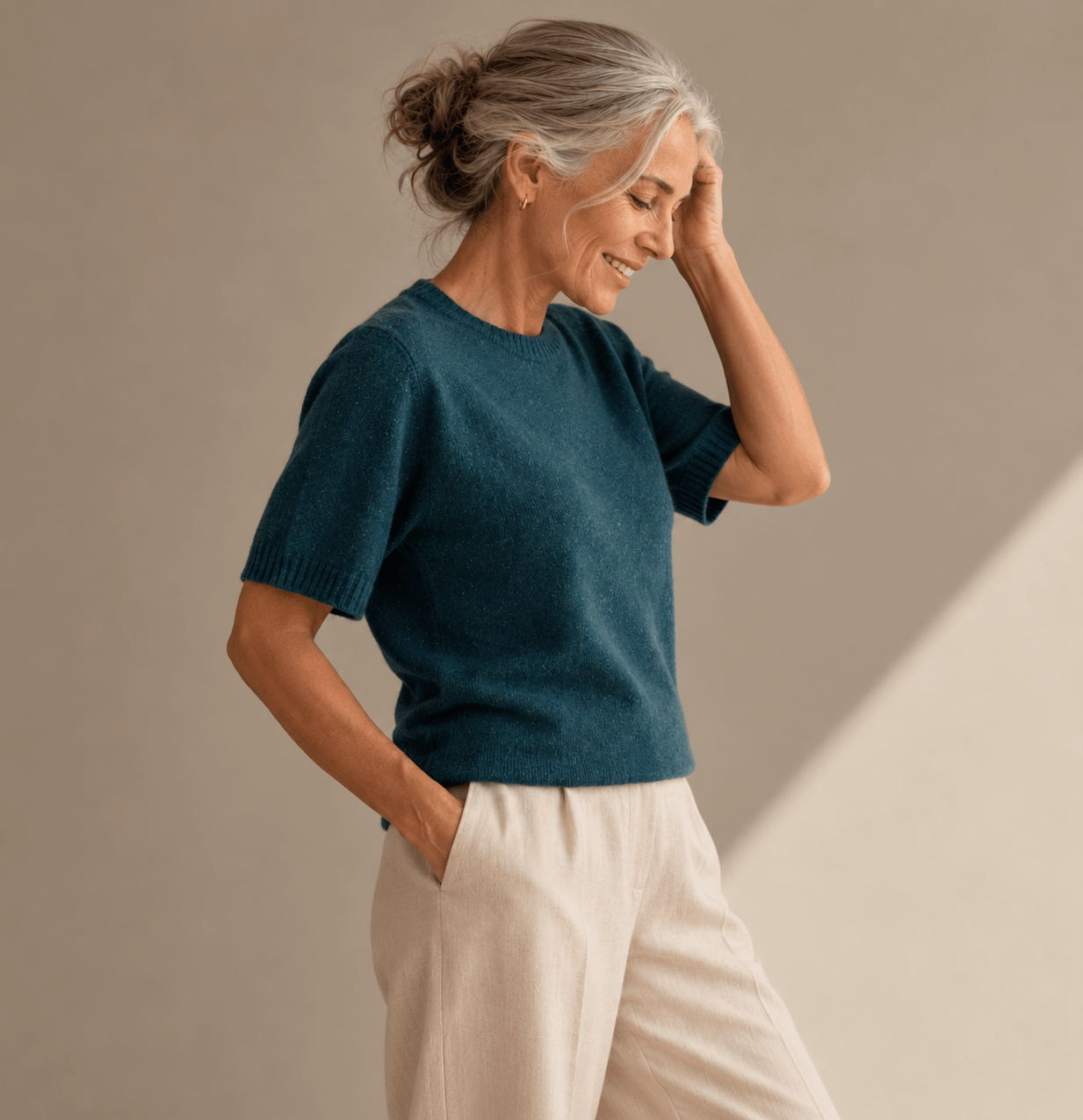Women's Merino & Hemp Knit Tee - Teal - Hemprino
