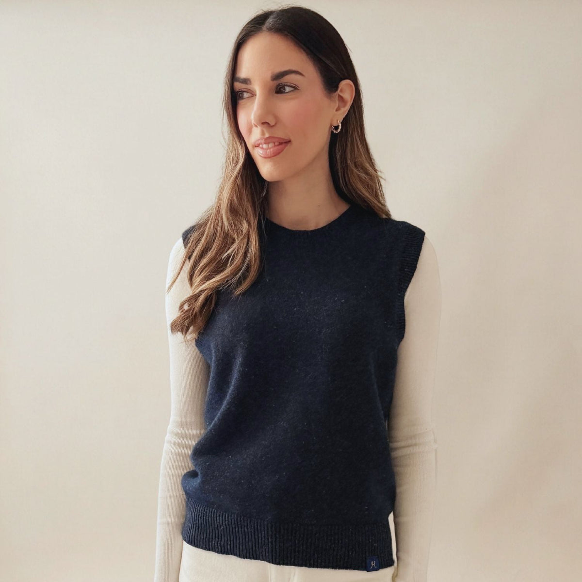 Women's Merino & Hemp Vest - Navy - Hemprino